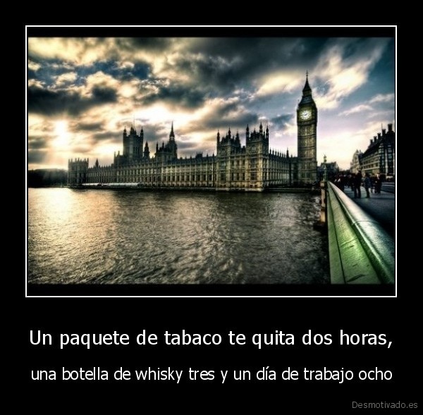 Un paquete de tabaco te quita dos horas,