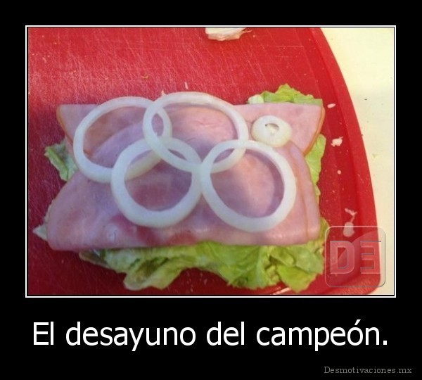 El desayuno del campeón.
