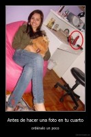Antes de hacer una foto en tu cuarto - ordénalo un poco