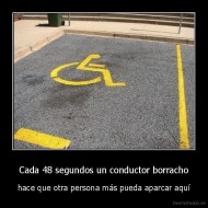 Cada 48 segundos un conductor borracho - hace que otra persona más pueda aparcar aquí