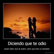 Diciendo que te odio - quiero decir que te quiero, pero que eres un estúpido