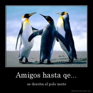 Amigos hasta qe... -  se derrita el polo norte