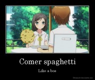 Comer spaghetti - Like a bos