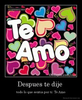 Despues te dije  - todo lo que sentia por ti: Te Amo