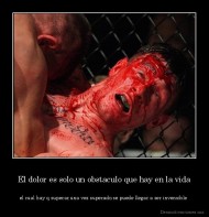 El dolor es solo un obstaculo que hay en la vida - el cual hay q superar,una vez superado,se puede llegar a ser invensible 