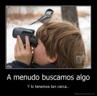 A menudo buscamos algo - Y lo tenemos tan cerca..