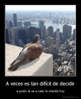 A veces es tan difícil de decidir - a quién le va a caer la mierda hoy