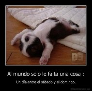 Al mundo solo le falta una cosa : - Un día entre el sábado y el domingo.