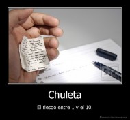Chuleta - El riesgo entre 1 y el 10.