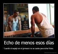 Echo de menos esos días - Cuando el espejo en el gimnasio no se usaba para echar fotos.