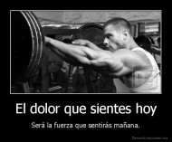 El dolor que sientes hoy - Será la fuerza que sentirás mañana.