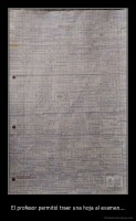El profesor permitió traer una hoja al examen... - 