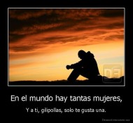 En el mundo hay tantas mujeres, - Y a ti, gilipollas, solo te gusta una.