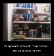 Es agradable descubrir cosas nuevas... - cada vez que abres la nevera