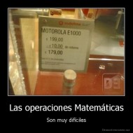 Las operaciones Matemáticas - Son muy difíciles