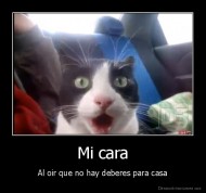 Mi cara - Al oir que no hay deberes para casa