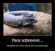 Para sobrevivir... - necesitas ser más astuto que tus enemigos