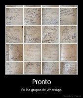 Pronto - En los grupos de WhatsApp