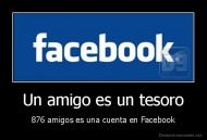 Un amigo es un tesoro - 876 amigos es una cuenta en Facebook