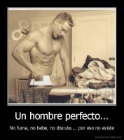 Un hombre perfecto... - No fuma, no bebe, no discute.... por eso no existe