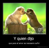 Y quien dijo  - que para el amor es necesario sufrir 