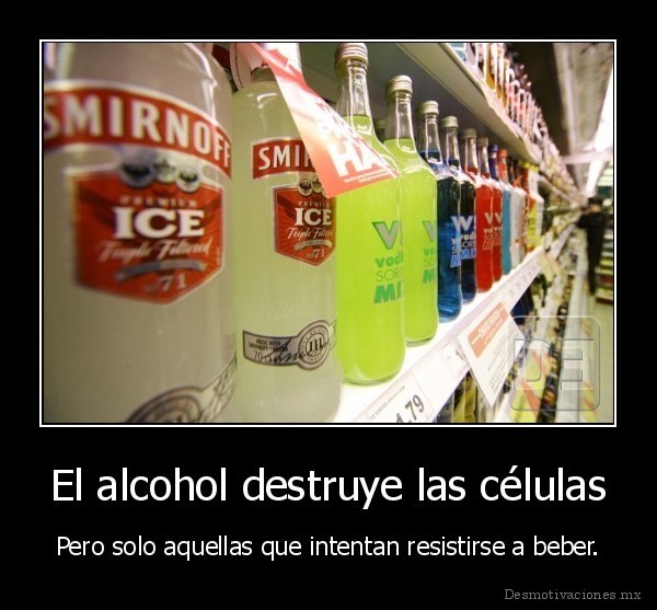 El alcohol destruye las células