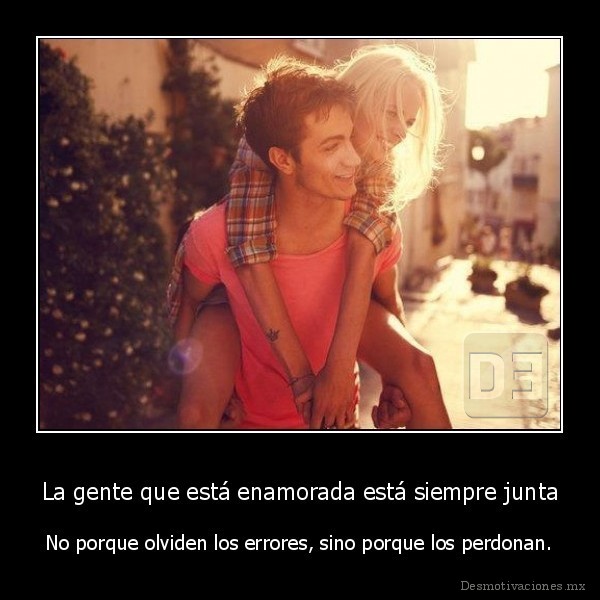 La gente que está enamorada está siempre junta