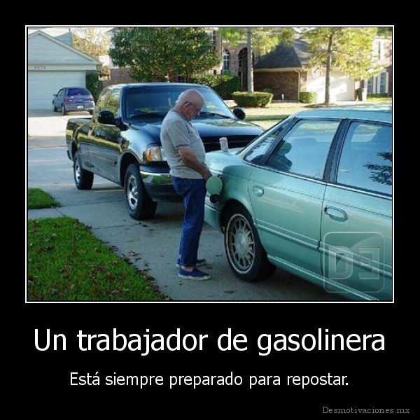 Un trabajador de gasolinera