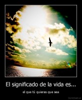 El significado de la vida es... - el que tú quieras que sea