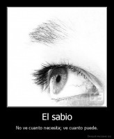 El sabio - No ve cuanto necesita; ve cuanto puede.