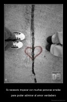 Es necesario tropezar con muchas personas erradas - para poder admirar al amor verdadero