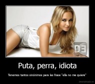 Puta, perra, idiota - Tenemos tantos sinónimos para las frase "ella no me quiere"